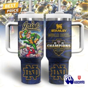 2025 Notre Dame Fighting Irish Champions Sugar Bowl Tumbler With Handle And Straw