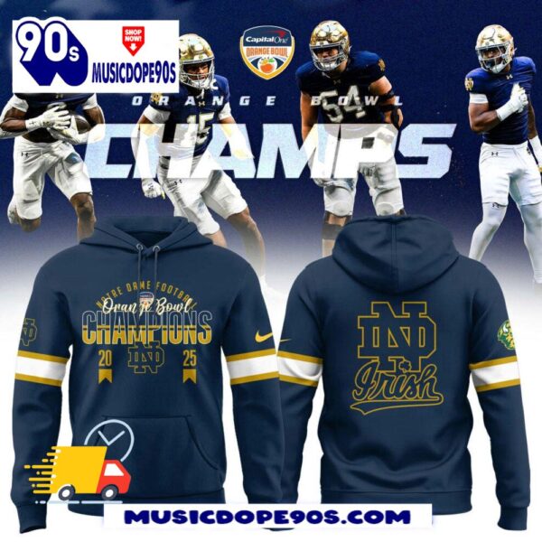 2025 Orange Bowl Champions Notre Dame Fighting Irish Football Hoodie V1