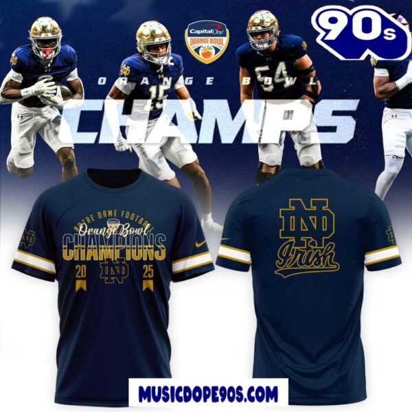 2025 Orange Bowl Champions Notre Dame Fighting Irish Football Limited T-Shirt