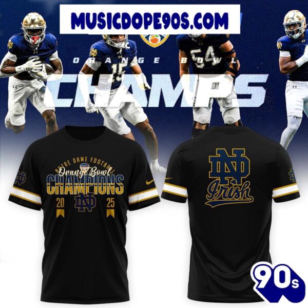 2025 Orange Bowl Champions Notre Dame Fighting Irish Football Premium Edition 3D T-Shirt