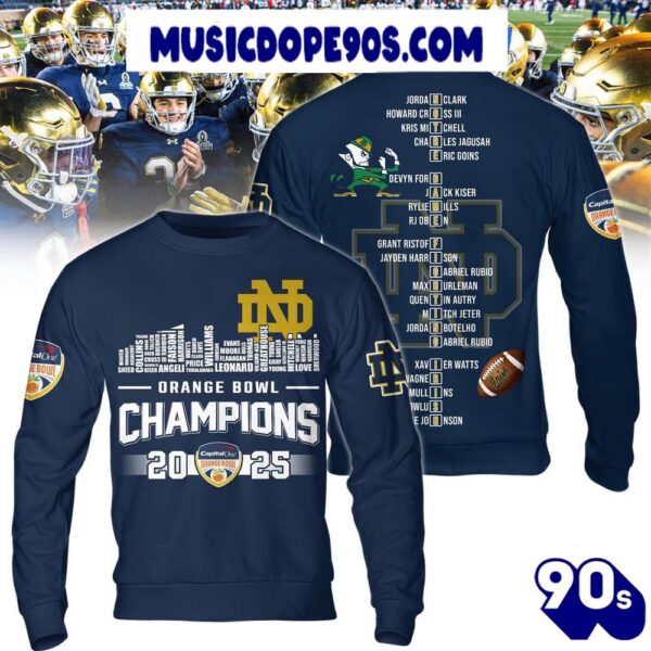 2025 Orange Bowl Champions Notre Dame Fighting Irish Hoodie