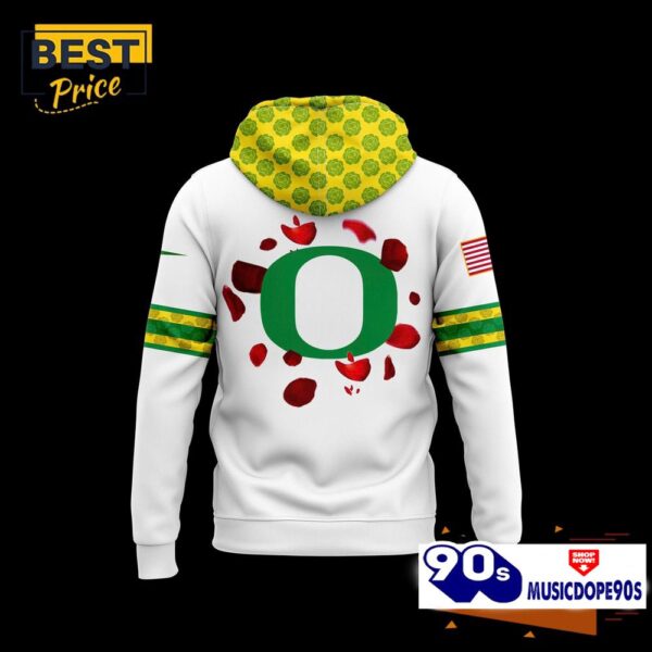 2025 Oregon Ducks x Rose Bowl Game White Hoodie, Cap