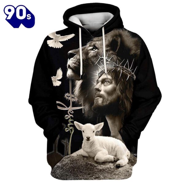 3D Black Jesus And Lion Hoodies Jesus Hoodie