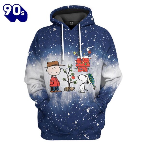 3d Happy Christmas With Charlie Brown And Snoopy Custom Hoodie Tshirt Apparel