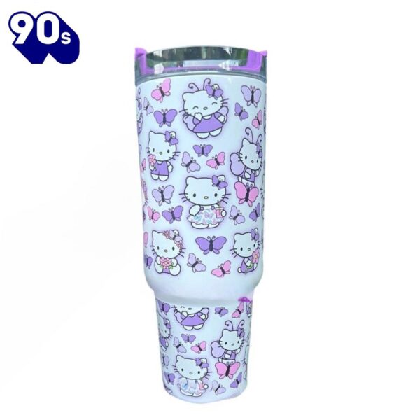 40 oz Kitty and Friends Mug Purple Travel Tumbler