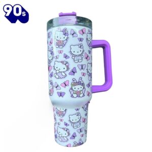 40 oz Kitty and Friends Mug Purple Travel Tumbler