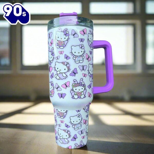 40 oz Kitty and Friends Mug Purple Travel Tumbler