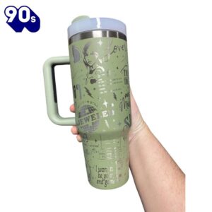 40oz Engraved Tumbler with Handle Celebrating Taylor Swift's Iconic Albums