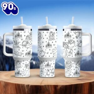 40oz Fairy Tale Insulated Tumbler With Handle And Straw