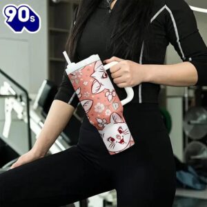 40oz Floral Fox Insulated Tumbler