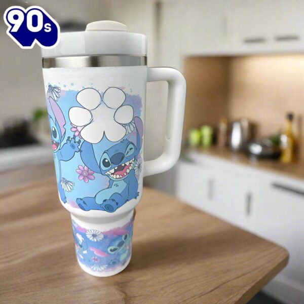 40oz Floral Stitch Cartoon Character Printed Tumbler