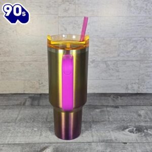 40oz Gradient Travel Tumbler With Handle And Straw