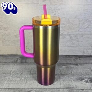 40oz Gradient Travel Tumbler With Handle And Straw