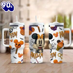 40oz Halloween And Mickey Insulated Tumbler