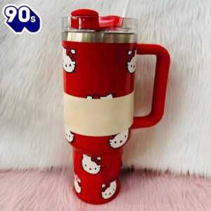 40Oz Hello Kitty Tumbler With Handle And Straw