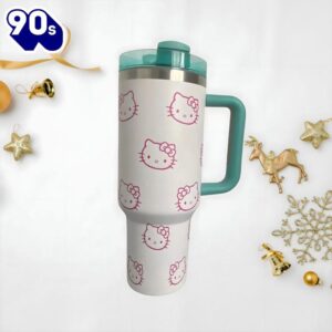 40Oz Hello Kitty Tumbler With Handle And Straw