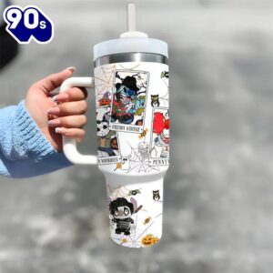 40oz Insulated Tumbler With Halloween Design And Handle