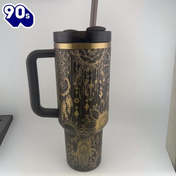 40oz Insulated Tumbler With Sunflower