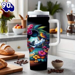 40oz Mickey And Minnie Insulated Tumbler With Lid And Straw