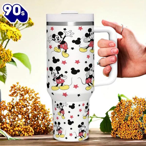 40oz Mickey Design Insulated Tumbler With Handle