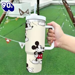 40oz Mickey Mouse Insulated Tumbler With Handle And Straw