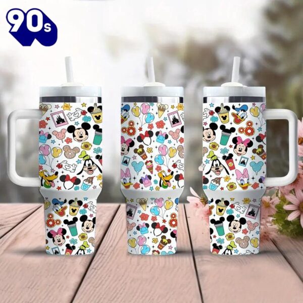 40oz Mickey Mouse Insulated Tumbler With Straw And Handle