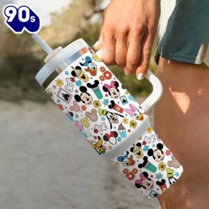 40oz Mickey Mouse Insulated Tumbler With Straw And Handle