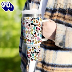 40oz Mickey Mouse Insulated Tumbler With Straw And Handle