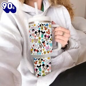 40oz Mickey Mouse Insulated Tumbler With Straw And Handle