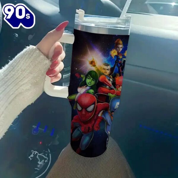 40oz Mighty Heroes Tumbler With Lid And Straw