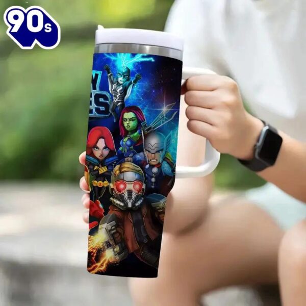 40oz Mighty Heroes Tumbler With Lid And Straw