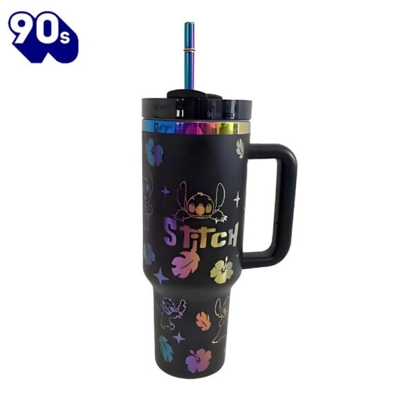 40oz Stitch Inspired Tumbler With Handle And Straw