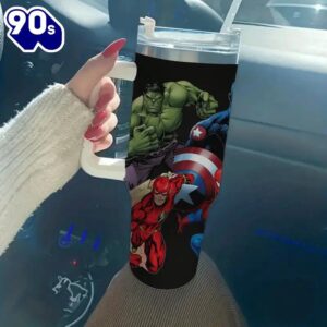 40oz Superhero Cartoon Insulated Tumbler