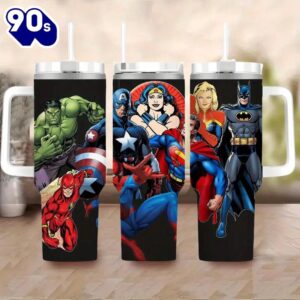 40oz Superhero Cartoon Insulated Tumbler