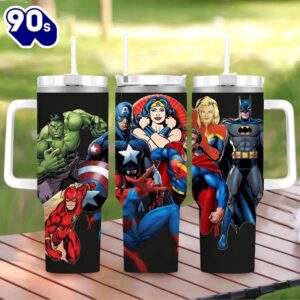 40oz Superhero Cartoon Insulated Tumbler