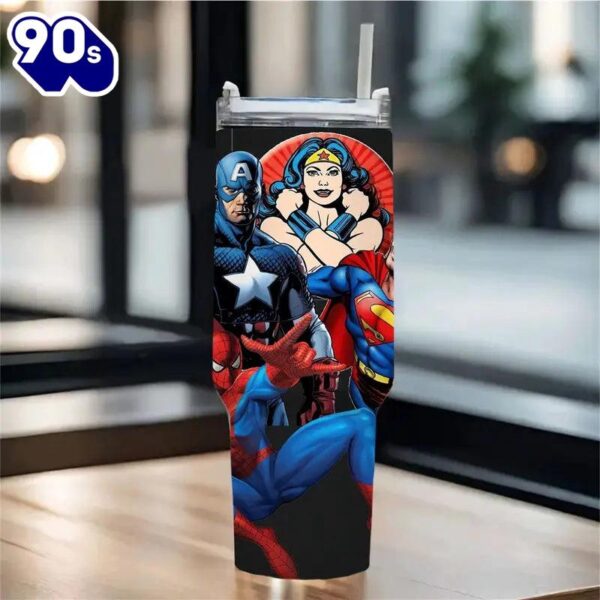 40oz Superhero Cartoon Insulated Tumbler