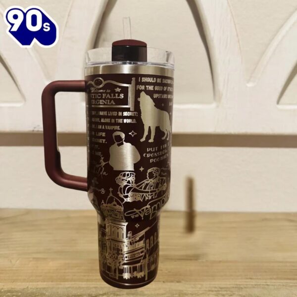 40oz Tumbler With Engraved Gothic Artwork