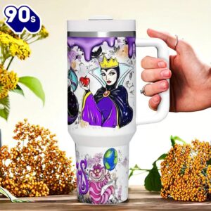 40oz Villains And Cheshire Cat Insulated Tumbler With Handle