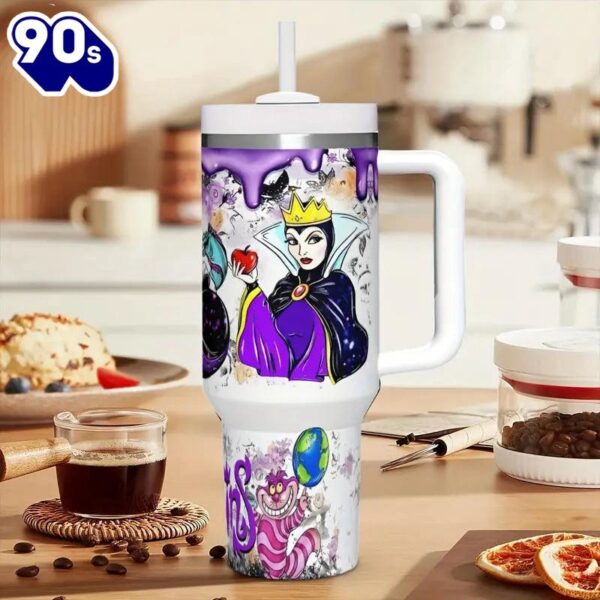 40oz Villains And Cheshire Cat Insulated Tumbler With Handle