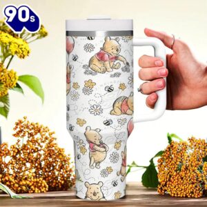 40oz Winnie The Pooh Insulated Tumbler With Straw