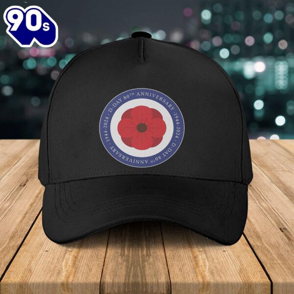 80th Anniversary of D-Day Poppy Roundel Baseball Cap  Gift For Veteran Day