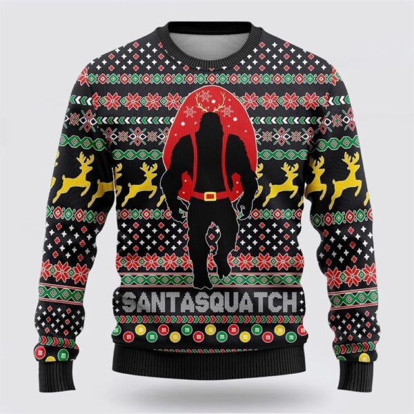 Bigfoot Santa Squatch Ugly Christmas Sweater