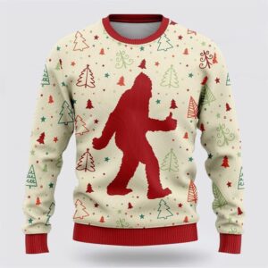 Bigfoot Sasquatch Funny White Pattern Ugly Christmas Sweater Best Gift For Christmas 1 lknesp.jpg