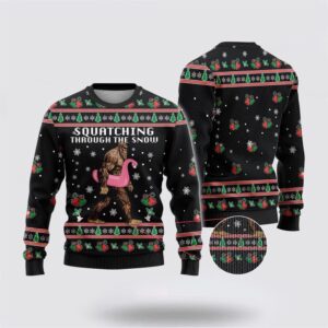 Bigfoot Snow Flamingo Ugly Chistmas Sweater Best Gift For Christmas 2 rmrutk.jpg