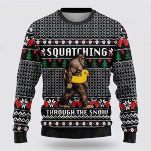 Bigfoot Squatching Duck Ugly Christmas Sweater Best Gift For Christmas 1 jktkxn.jpg