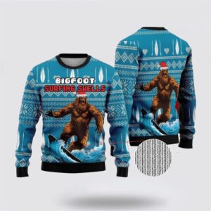 Bigfoot Surfing Swells Ugly Christmas Sweater Best Gift For Christmas 2 raxyiw.jpg