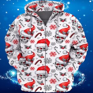 Christmas Skull Candy Cane 3D All Over Print Hoodie 2 odm7by.jpg