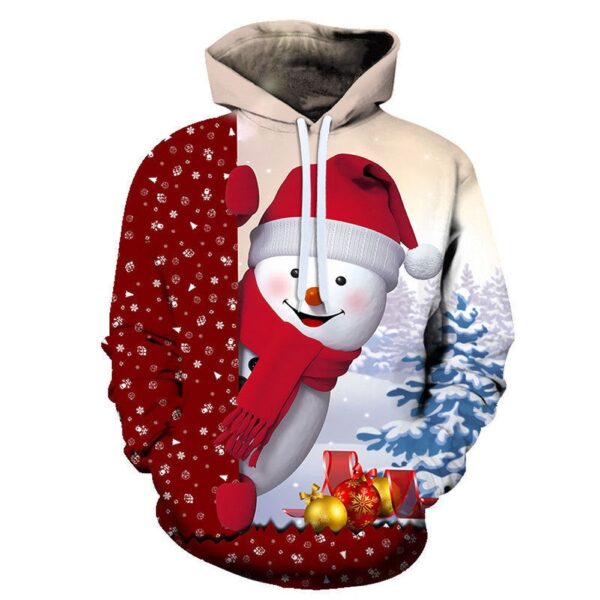 Christmas Theme Snowman 3D All Over Print Hoodie