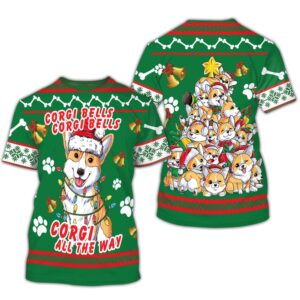 Corgi Dog Bells Christmas 3D All Over Print Hoodie 3 vult9d.jpg