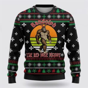 The Red Nose Bigfoot Ugly Christmas Sweater Best Gift For Christmas 1 ndluxl.jpg